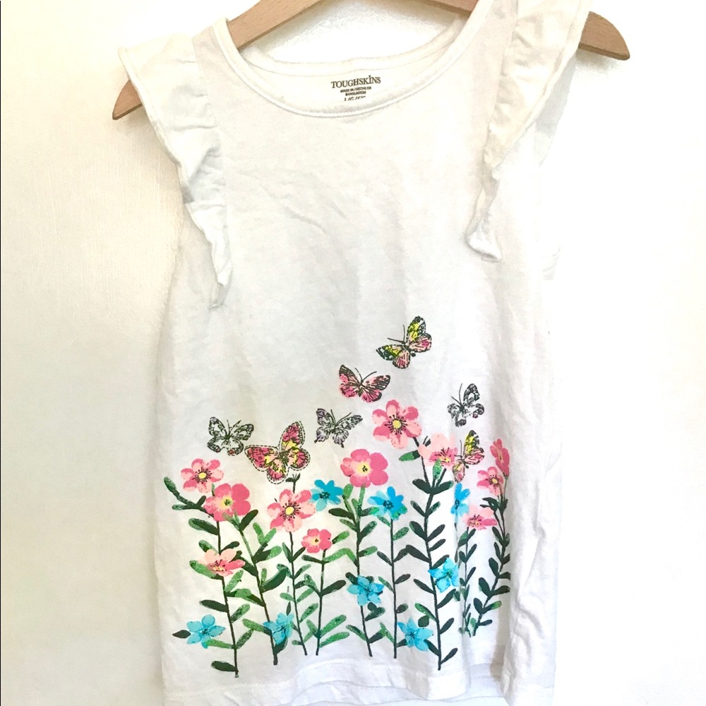 🔴ToughSkins Girls Ruffled Sleeveless Top